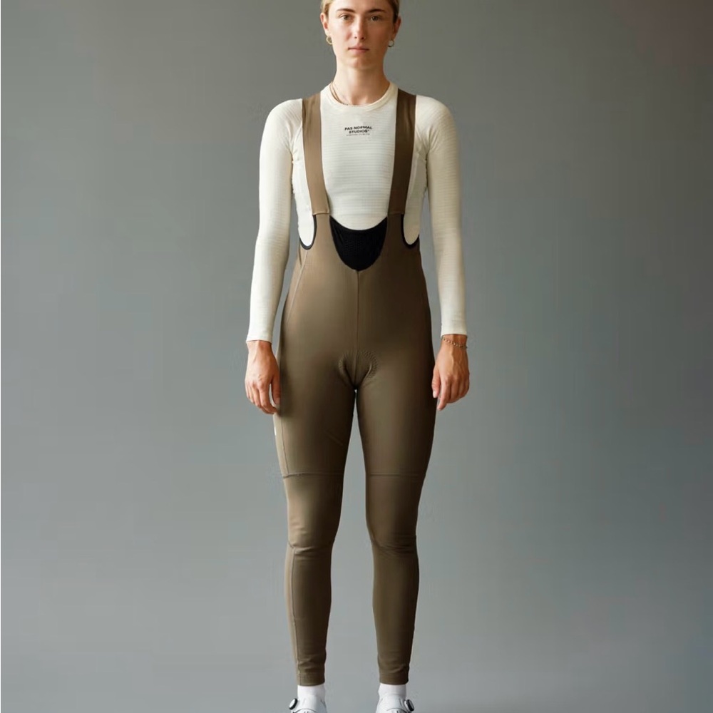 Women's Small Mechanism Pas Normal Studios Olive Deep Winter Bib Tights